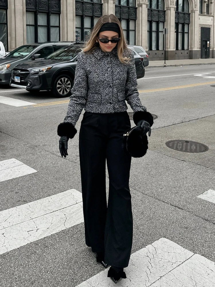 

Женский свободный пиджак ZBZA с текстурой, тонкий клетчатый лацкан, длинный рукав, однобортный накладной карман, темпераментный повседневный однотонный пиджак весна-лето, новое шикарное пальто