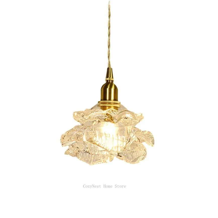 Bedside small chandelier bedroom retro living room dining room bar single head