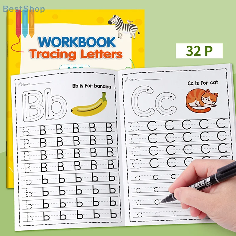 

26 Alphabet Practicing Uppercase And Lowercase Letters English Coloring Book Pen Control Training Handwriting Practice Book
