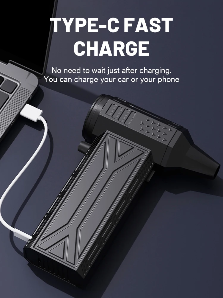 Powerful Air Blower 880000RPM Wireless Dust Blower 3-Gear Speed Adjustable Compressed Air Duster Violent Fan For Computer Clean