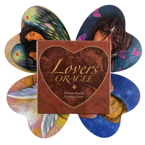 Lovers Oracle Cards A 45 Heart-Shaped Guidance English Fate Divination Deck Borad Games