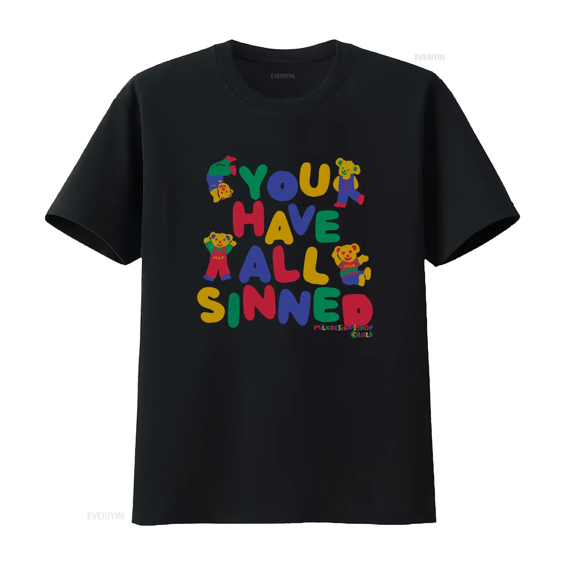 Футболка You Have All Sinned, забавная футболка Meme Kidcore, одежда Clowncore For Her Him, винтажная потертая эластичная уличная одежда