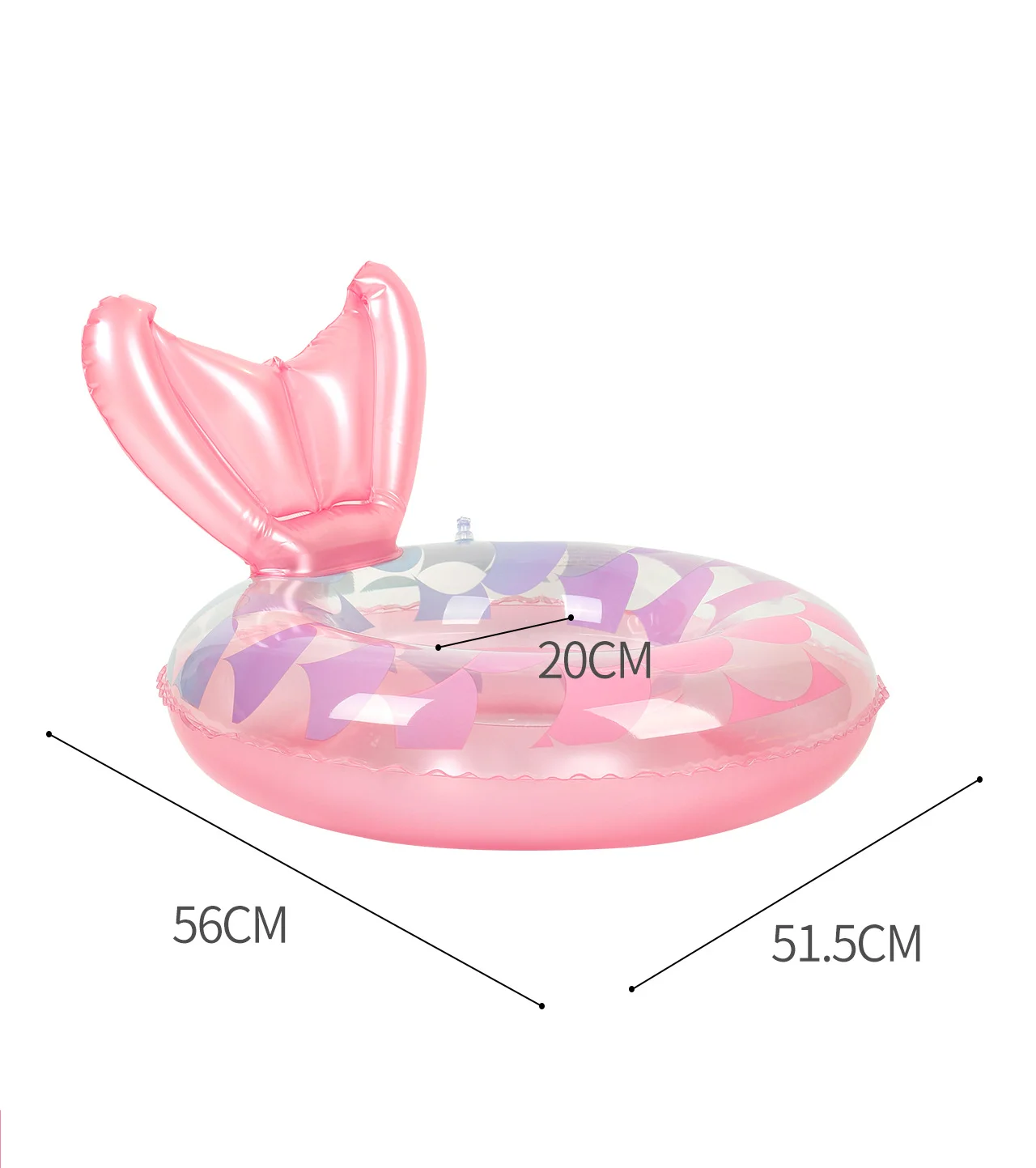 Rosa aufblasbarer Pool Float für Kinder Grils Schwimm ring mit Meerjungfrau Schwanz Schwimm rohr Spielzeug Lounge Float ies Schwimmbad (56x51cm)