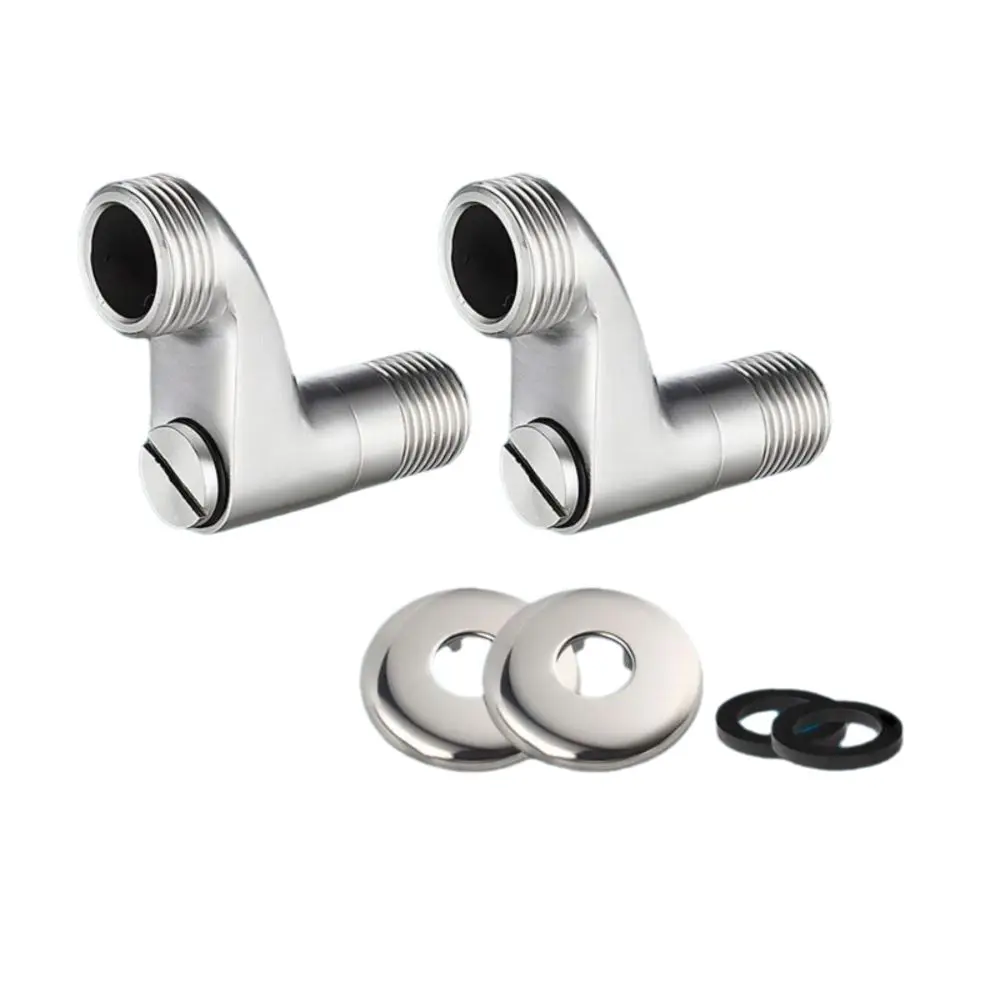 

Смеситель для душа и ванны из нержавеющей стали 304, твердая латунь, регулируемый угловой клапан, изогнутая ножка, матовый никель