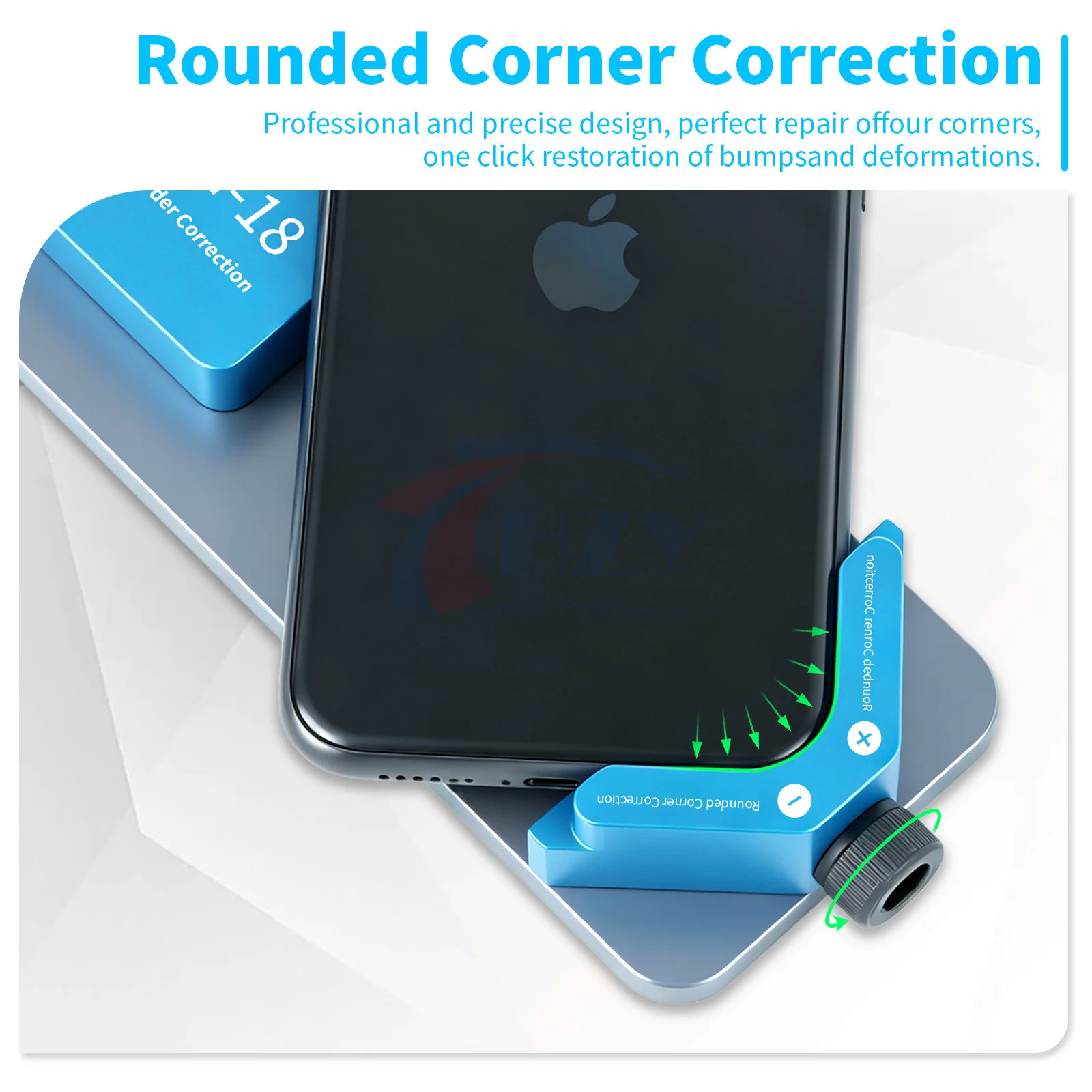 HZY I-18 iPhone Frame Straightening Correction Tool Dual Jig Round Corner Straight Edge for iPhone 12+ Bent Middle Frame Repair