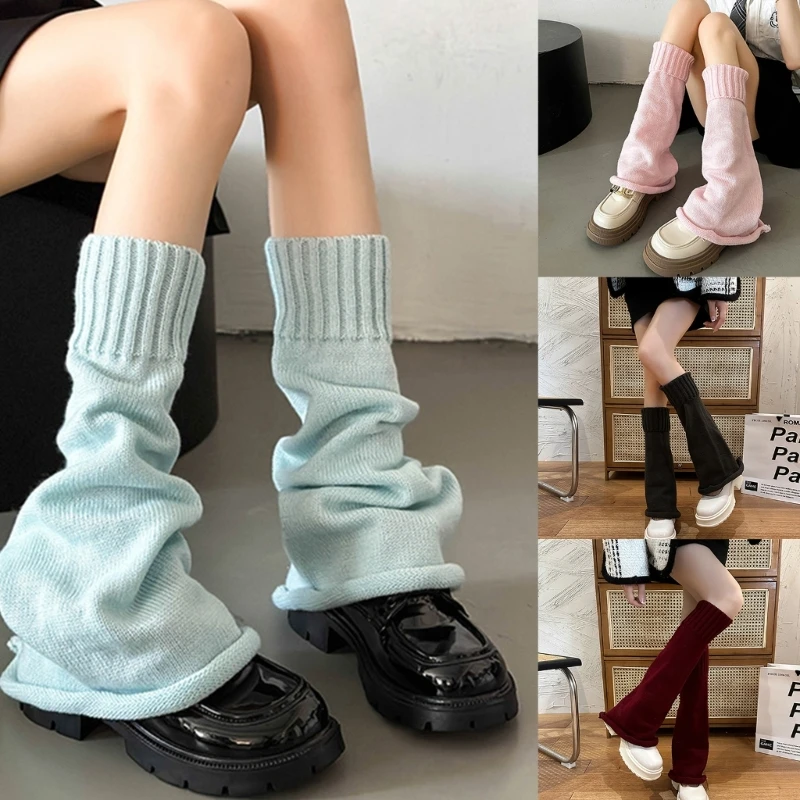 

Womens Lolitas Knit Long Socks Flared Leg Warmers Harajuku Booties Socks Winter Warm Ankle Heap Socks