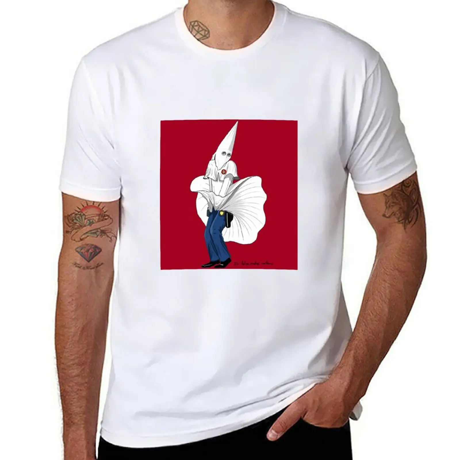 

Kkkops red T-Shirt man t shirt summer t shirts for man pack white T-Shirt