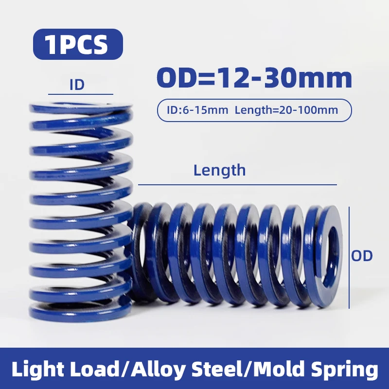 

Creamily 2PCS Blue Die Mold Springs Compression Spring Light Load Spiral Stamping Mould Springs OD=12-30mm ID=6-15mm L=20-100mm