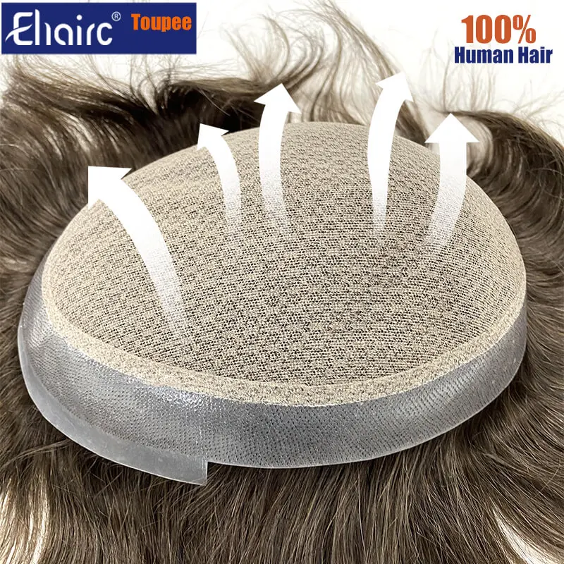 Australia Double Layers Men Wig Breathable Male Hair Prosthesis Lace PU Hair ,Man Wig 100% Human Hair Toupee for Men