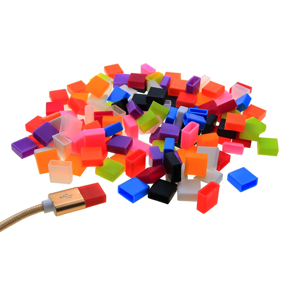10 Stück USB-Stecker Silikons topfen kappe zum Laden der Verlängerung Übertragung Datenleitung Kabel USB-Schutz Anti-Staub-Abdeckung – Detail 2