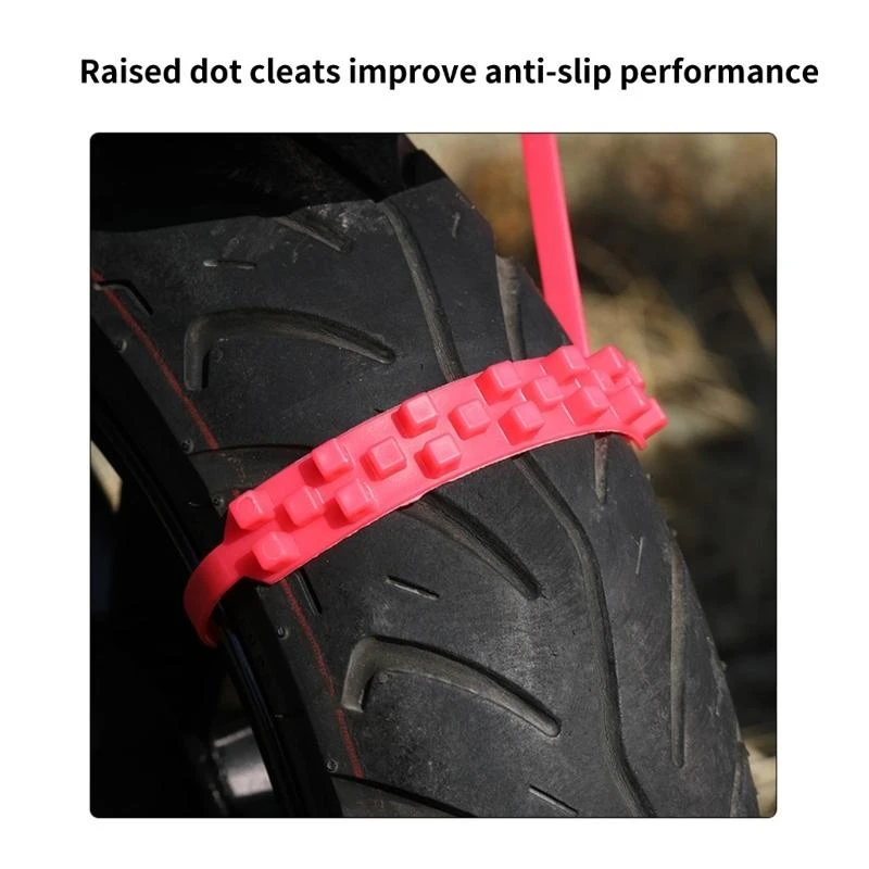 R9CC 10Pcs Anti-Slip Snow Tire Chains Adjustable Emergency Tyre Wheel Cable for Car SUV Anti Skid Cable Tie Reusable