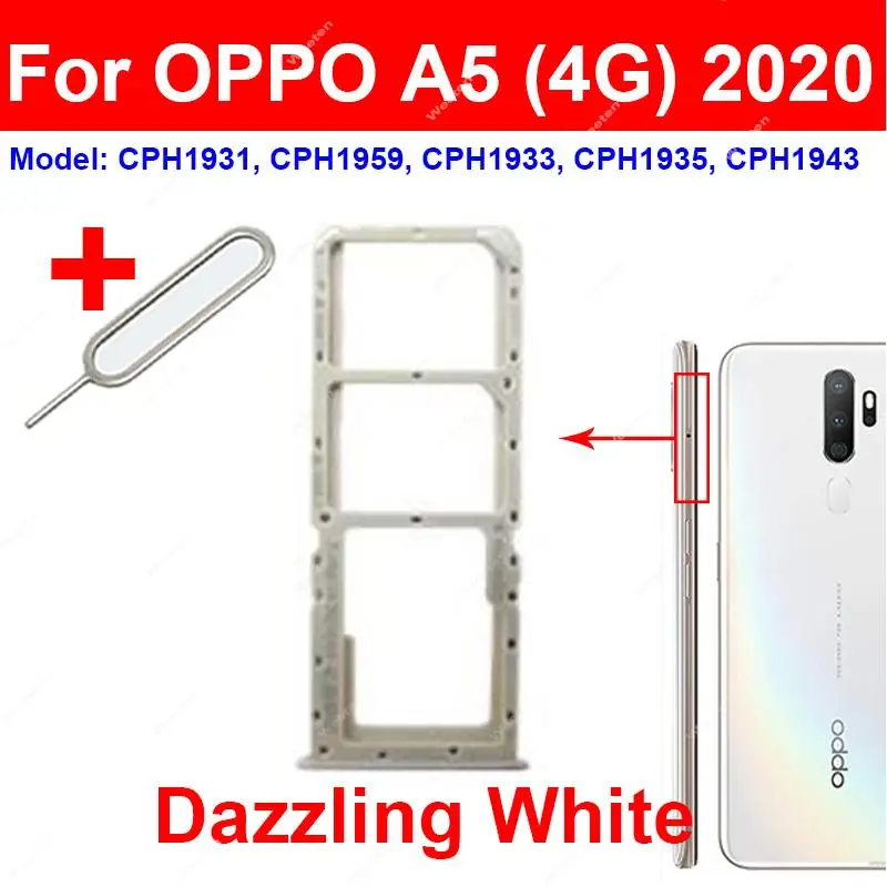 For OPPO A3 A5 AX5 (2018) A5 4G (2020) A5s AX5s Card Slot Reader