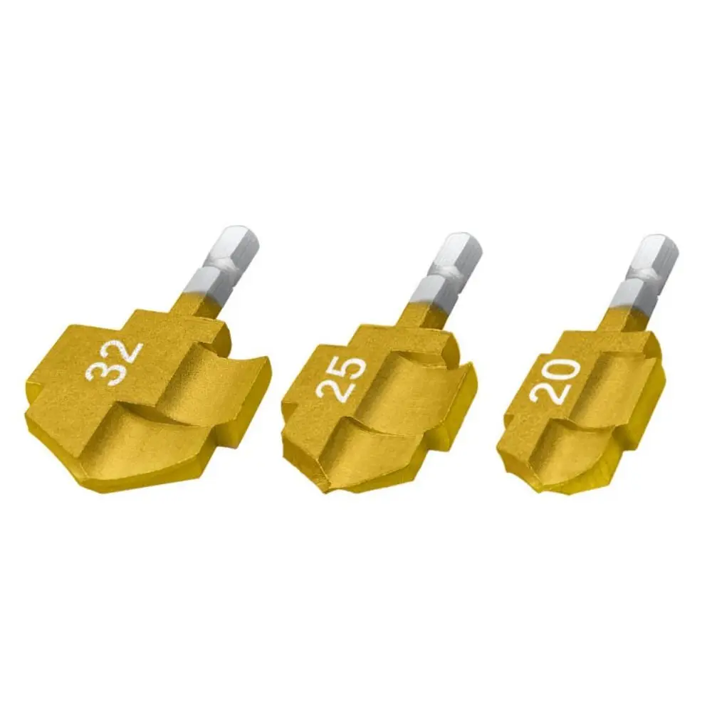 

Hexagon Shank PPR Lifting Stepped Drill Bit Punching No Slipping Water Pipe Drill Bit Gold 20/25/32mm Expansion Drill