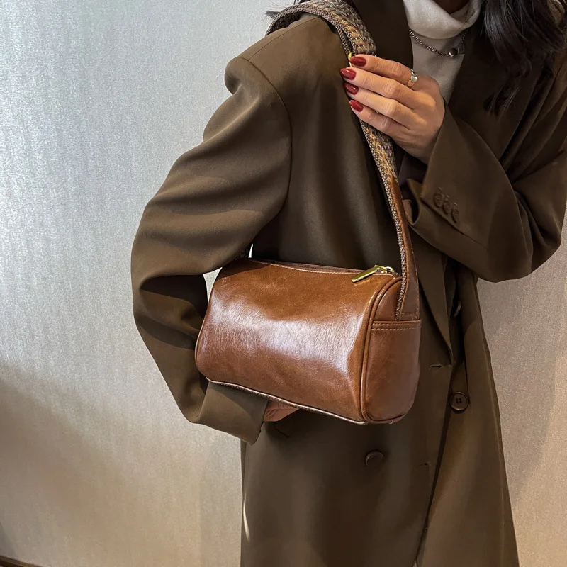 حقيبة كروس واسعة الحزام لعام 2025، محفظة كتف نسائية متخصصة، حقيبة نهارية ليلية، حقيبة حبال كاجوال، مقبض علوي بسيط #2