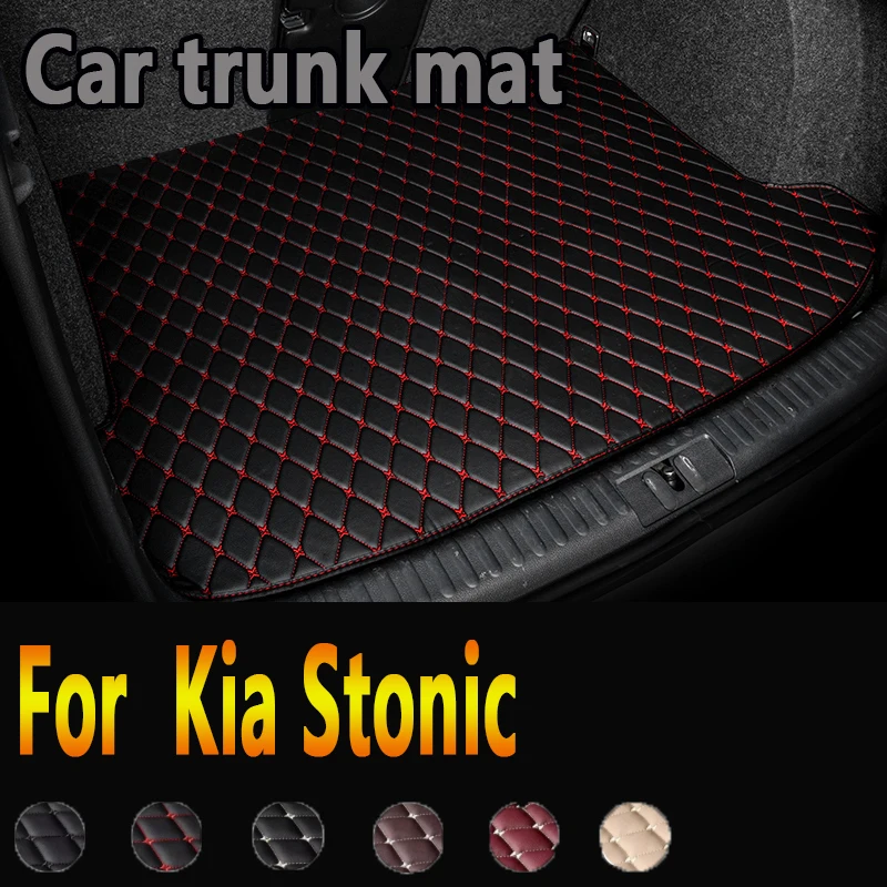 Car Rear Trunk Mats For Kia Stonic YB CUV 2017~2022 5seat Leather Fully Surrounded Trunk Mat Tray Carpet Car Accessorie Interior