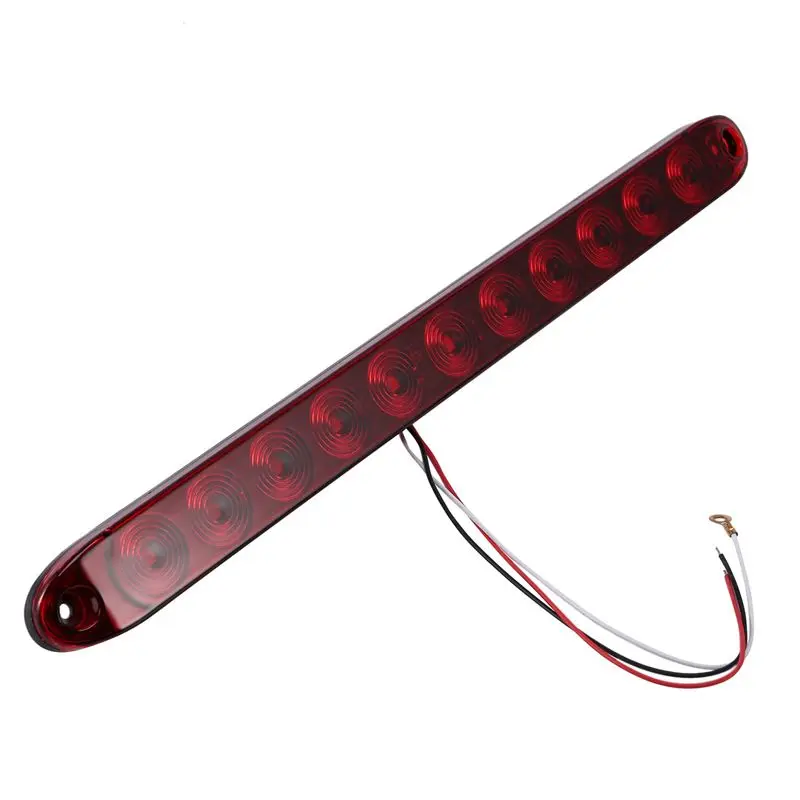 AU28-3Pcs Red 15 Inch 11 LED Light Bar Stop Turn Tail 3Rd Brake Light Truck Trailer Identification Id Bar Waterproof