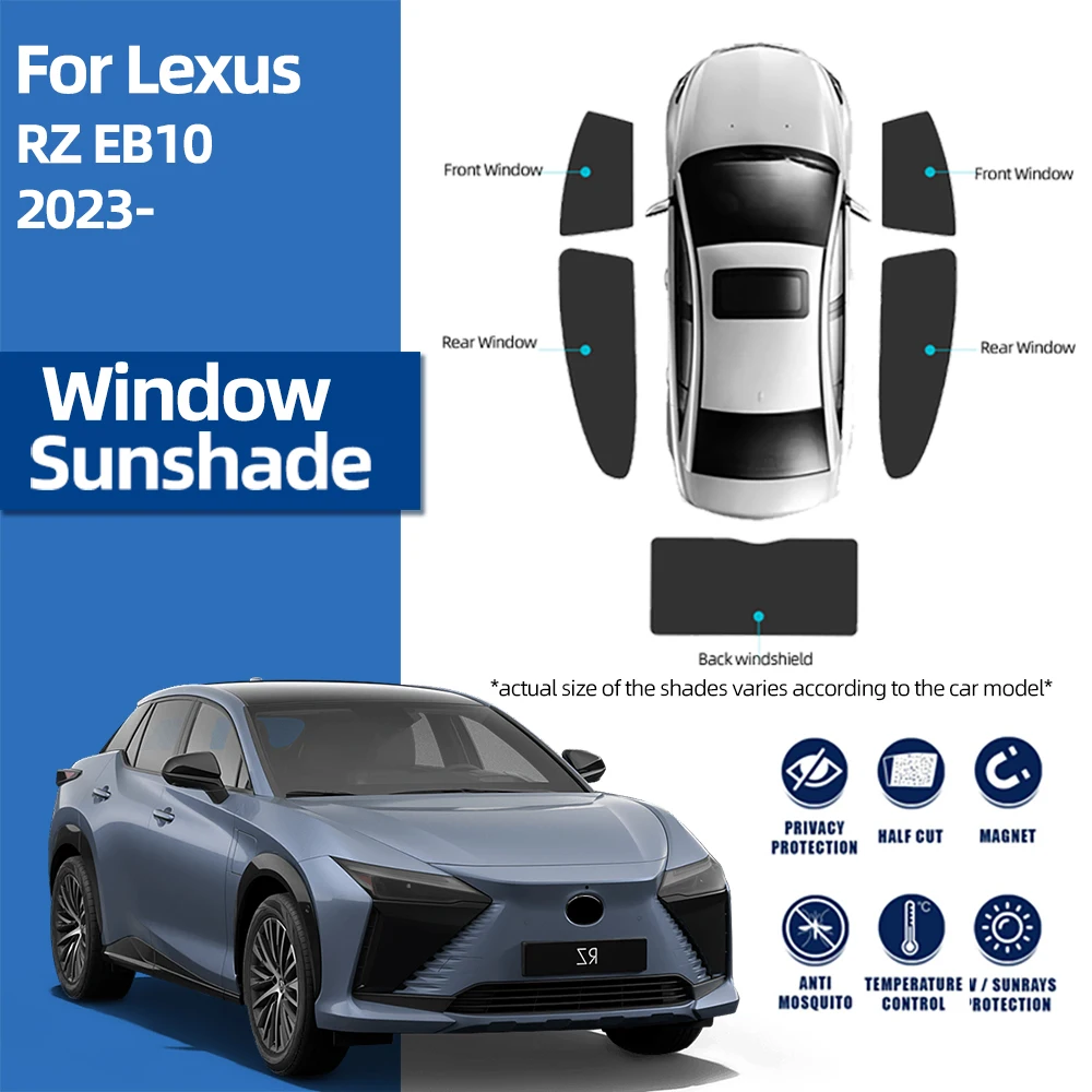 

For Lexus RZ 300E EB10 2023 2024 Magnetic Car SunShade Shield Front Windshield Curtain Rear Side Baby Window Sun shade Visor