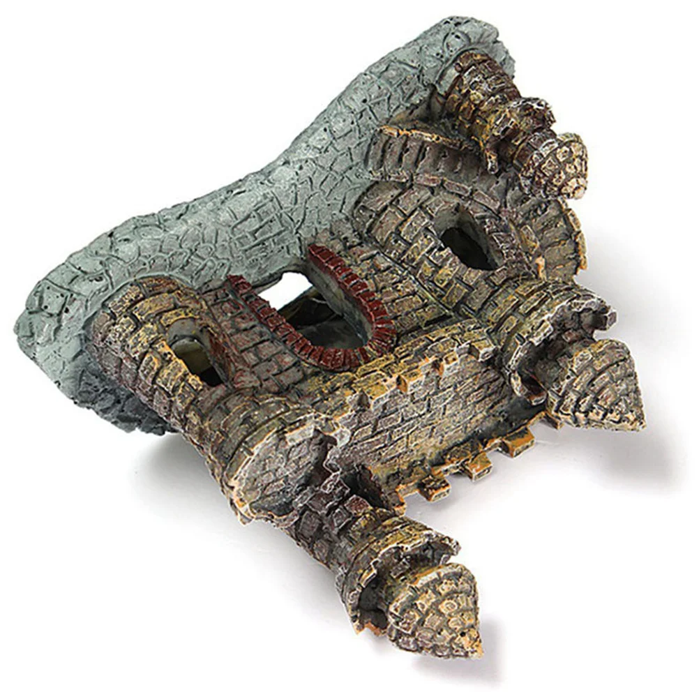 

Artificial Resin Castle Aquarium Ornament Detailed Colorful Fish Tank Landscape Decoration Natural Atmosphere Aquarium
