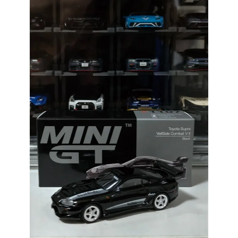 Auf Lager MINIGT 1:64 # 1107 Toyota Supra VeilSide Combat V-II Schwarzes Legierungs-Druckguss-Automodell Sammlerstück Geschenk