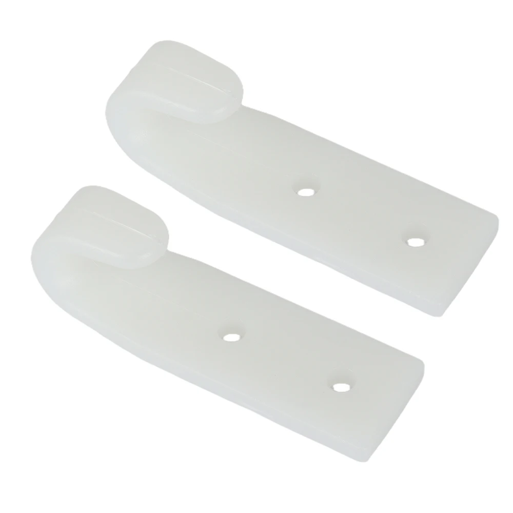 2 Set 2-Hole Tarpaulin Hook Kits Plastic White Pointed Transparent Underlayment Pull Cord Hooks For RV Trailers