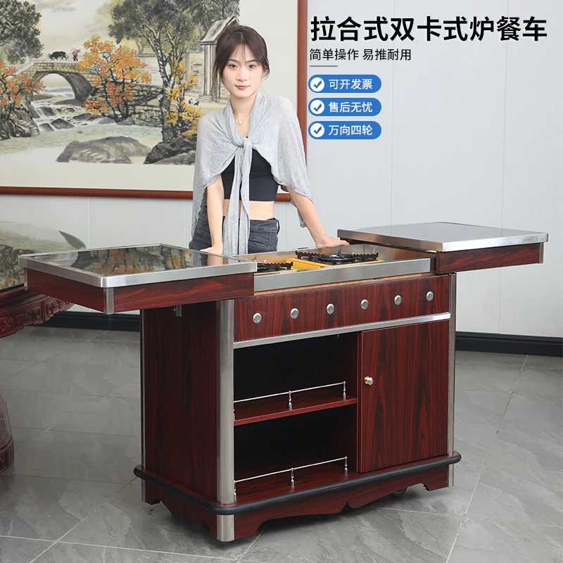 cassette stove cooking cart mobile car mobile heating food delivery truck