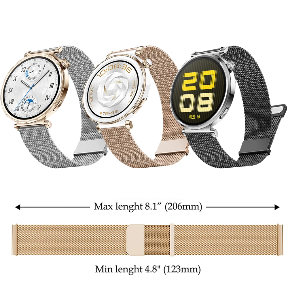 Metal Milanese Band for Huawei Watch GT5 41mm Women Men Stainless Steel Magnetic Adjustable Strap for Huawei Watch GT5pro 42mm