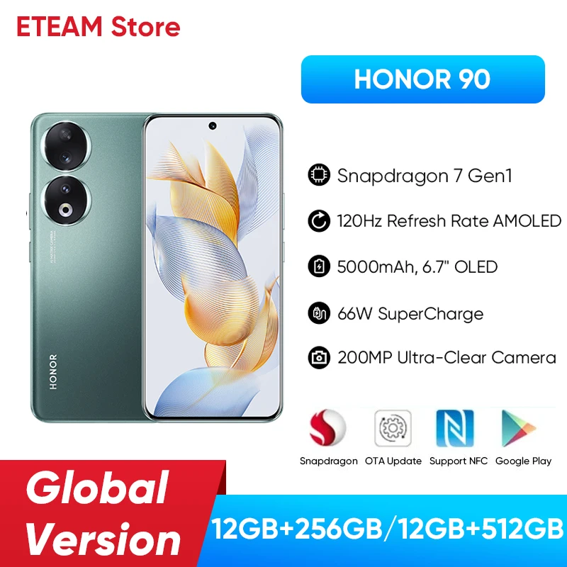 honor supercharger de camera ultra clara oled versao global original snapdragon gen gen 90 5g 120hz 5000mah 66w 67 01