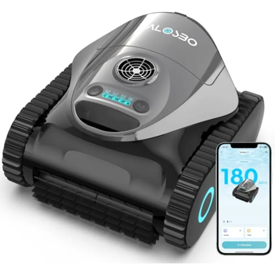 TALOSBO C1 Robotic Pool Cleaner for Inground Pools up to 1615 sq.ft Ultra-Strong Suction Wall Waterline Cleaning 180 Mins Runti