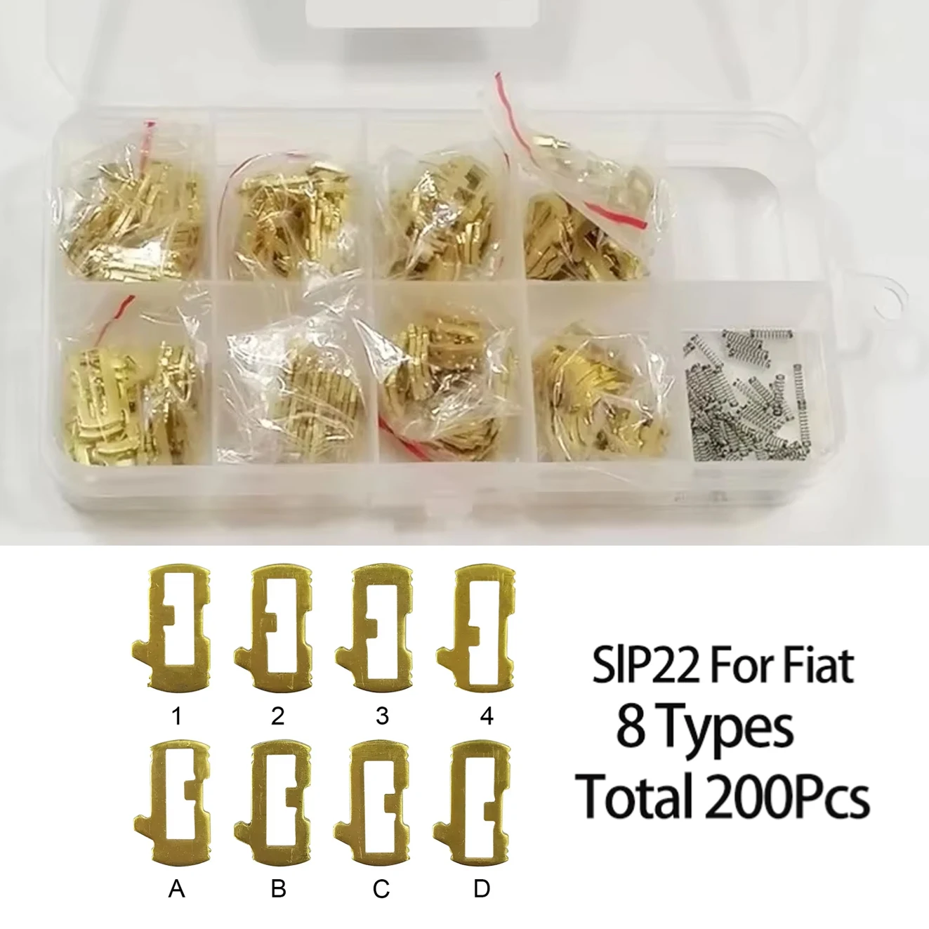 

200 шт./лот SIP22 комплект для ремонта автомобильных замков, аксессуары, язычок для автомобильного замка SIP22, стопорная пластина для Fiat 8, по 20 шт.