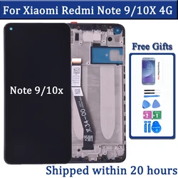 Xiaomi Redmi note 9, 4g,m2003j15sc,10x,m2003j15sg,6.53インチ用のLCDタッチスクリーン