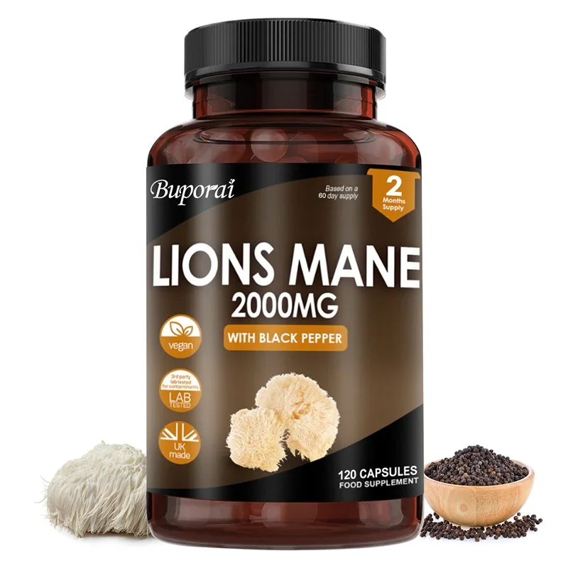 

Lions Mane Supplement Capsules - Brain Supplements for Memory and Focus, Cognitive and Immune Support, Focus Supplement