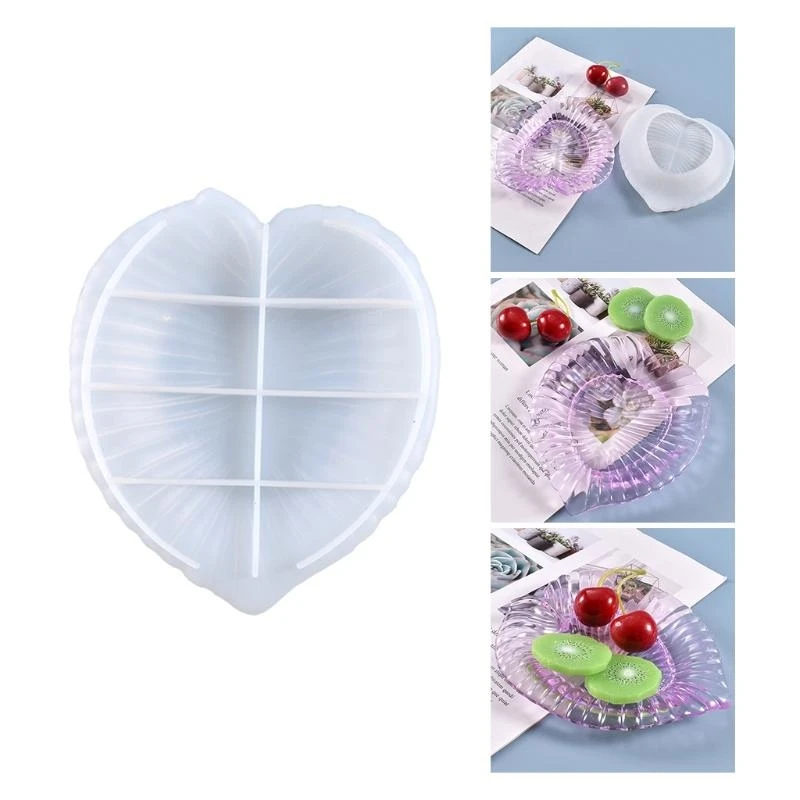 

F2TD Leaf Ashtray Tray Silicone Molds Ashtray Trinket Container Resin Epoxy Casting Mould DIY Tray Crafts for Storage Plate
