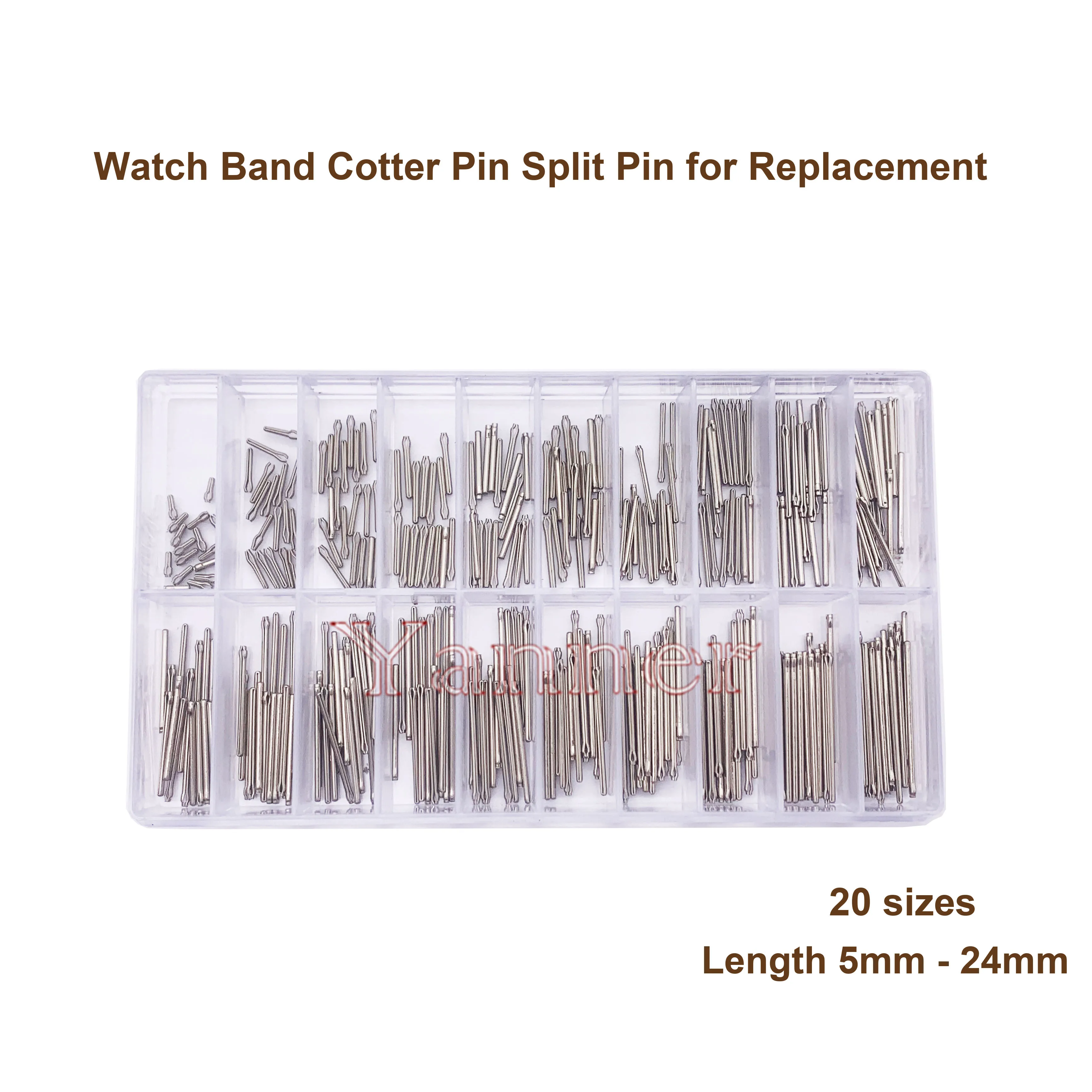 400pcs 5mm-24mm Watch Band Link Pin Stainless Steel Watch Strap Link Pins Cotter Bar Assortment Watch Repair Accessories Spring