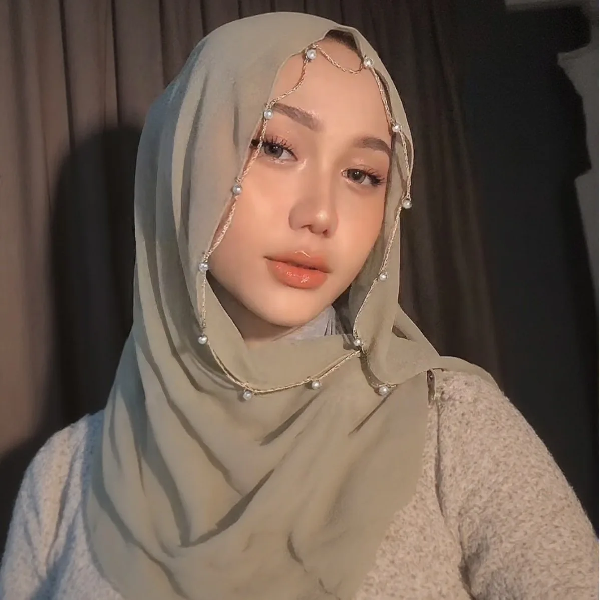 

New Pearl Chiffon Hijab Scarf Wavy Edge Beaded Scarf Gauze Malay Headscarf Women Muslim Hijabs for Women Ramadan Turban Femme