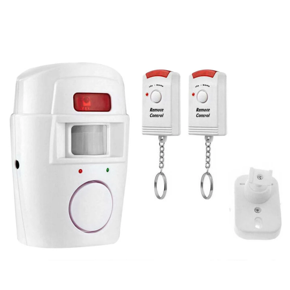 Wireless Motion Sensor Alarm with 2 Remote Controls PIR Motion Sensor Detector Alarm Battery-powered Home Security System