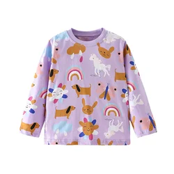 Jumping Meters 2-7T Animals Long Sleeve Girls T Shirts Kids Autumn Spring Baby Boys Clothes Fashion Toddler Shirts