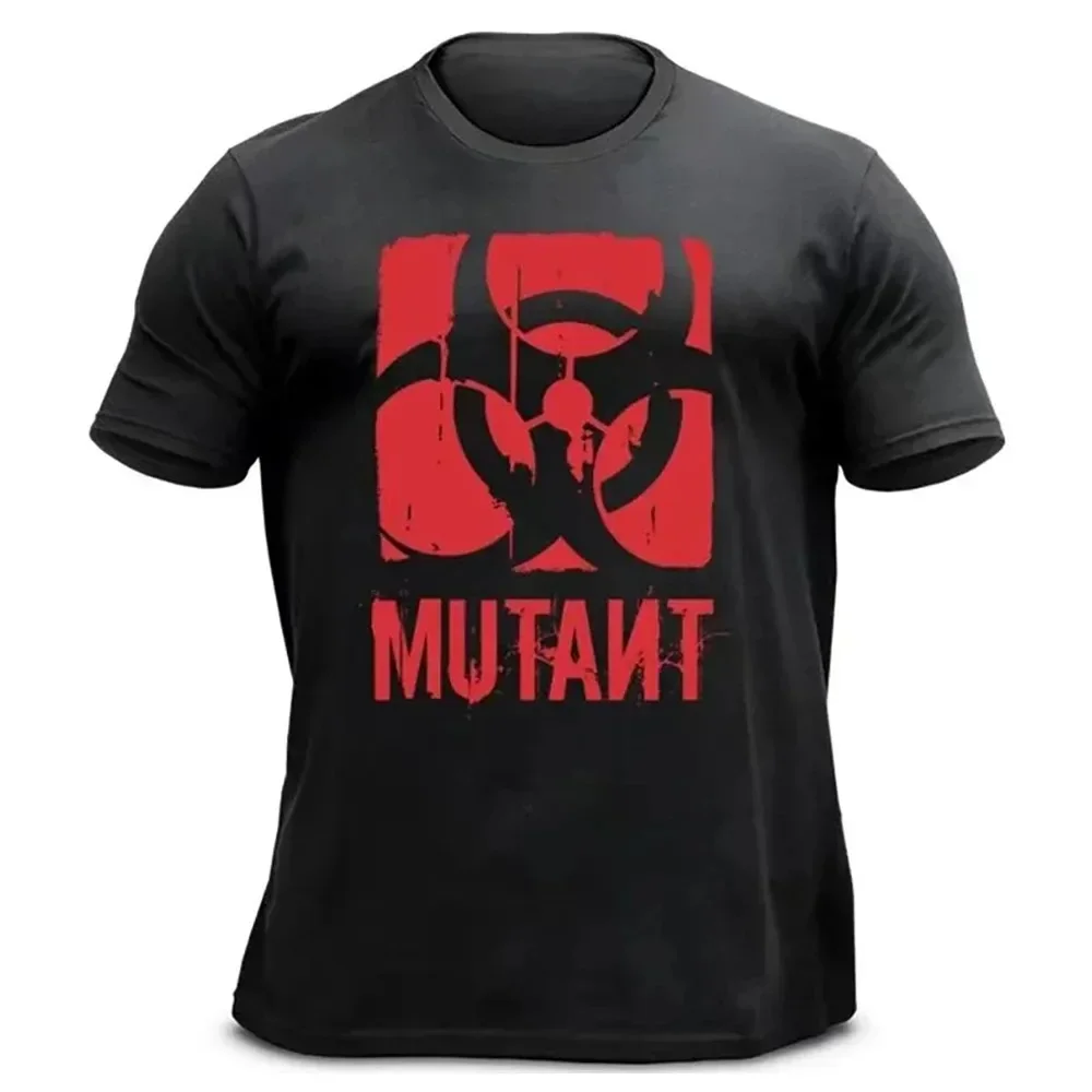 Summer Gym Men\'s T Shirt MUTANT Print Cotton Fitness Women T-Shirts High Quality Bodybuilding Tees Man Clothing