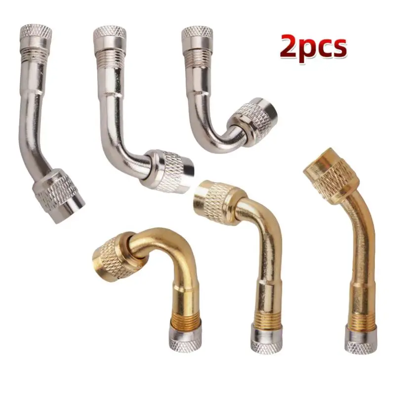 2pcs 45/90/135 Degree Angle Brass Auto Air Tyre Valve Extender Auto Motorcycle Valve Adaptor Tyre Inflatable Tube Extension