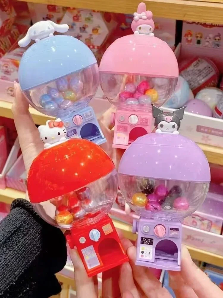 Anime Sanrio Mini Egg Twister Toy Hello Kitty Melody Kuromi Cinnamoroll Building Block Blind Box Miniso Product Gift Toys