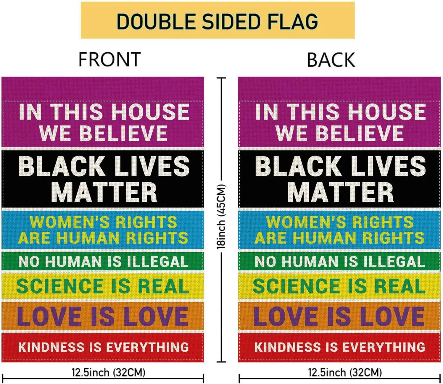 pingpi In This House We Believe Black Lives Matter Rainbow Pride Tolerance Garden Flag Vertical Double Sided Home Yard Burla jjp