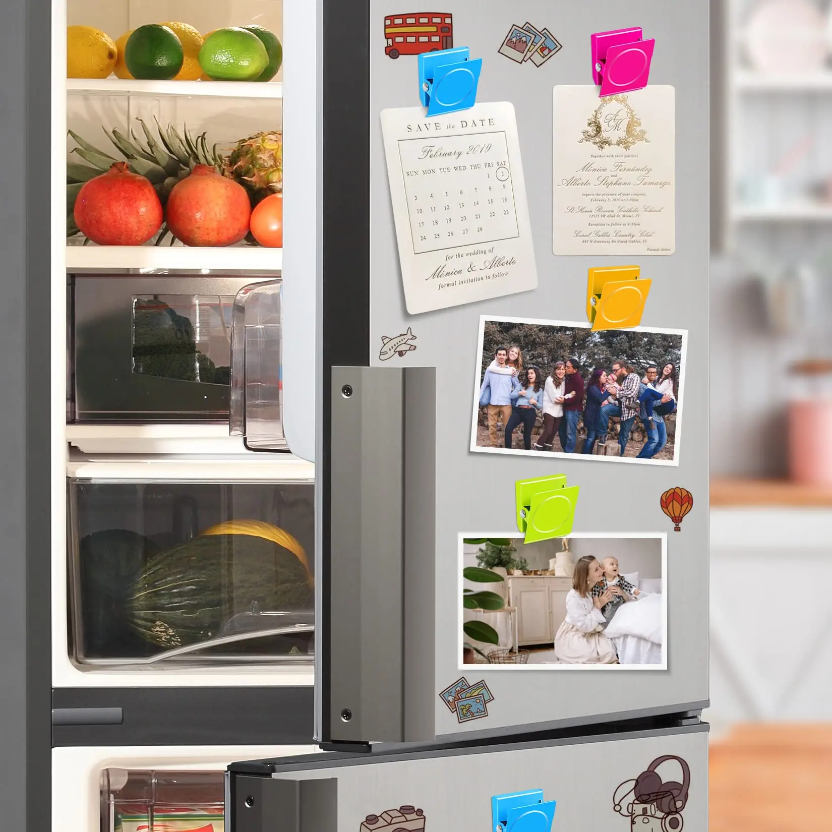 Multi-functional Magnetic Clips for Fridge Whiteboard Billboard Home Kitchen Office School chip bag clips magnetic tool