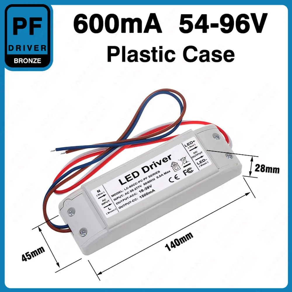 40W 48W 50W 54W 60W 75W 90W LED Driver 1500mA 1200mA 900mA 600mA 450mA 54-96V 18-39V 12-25V Lighting Transformers Power Supply