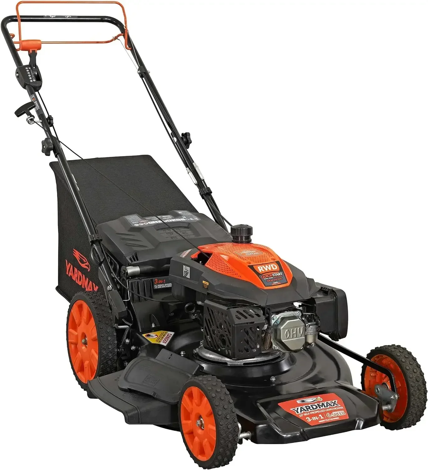 

Самоходная газонокосилка 3 в 1 22 в 201cc Select PACE 6 Speed CVT High Wheel RWD, черный цвет
