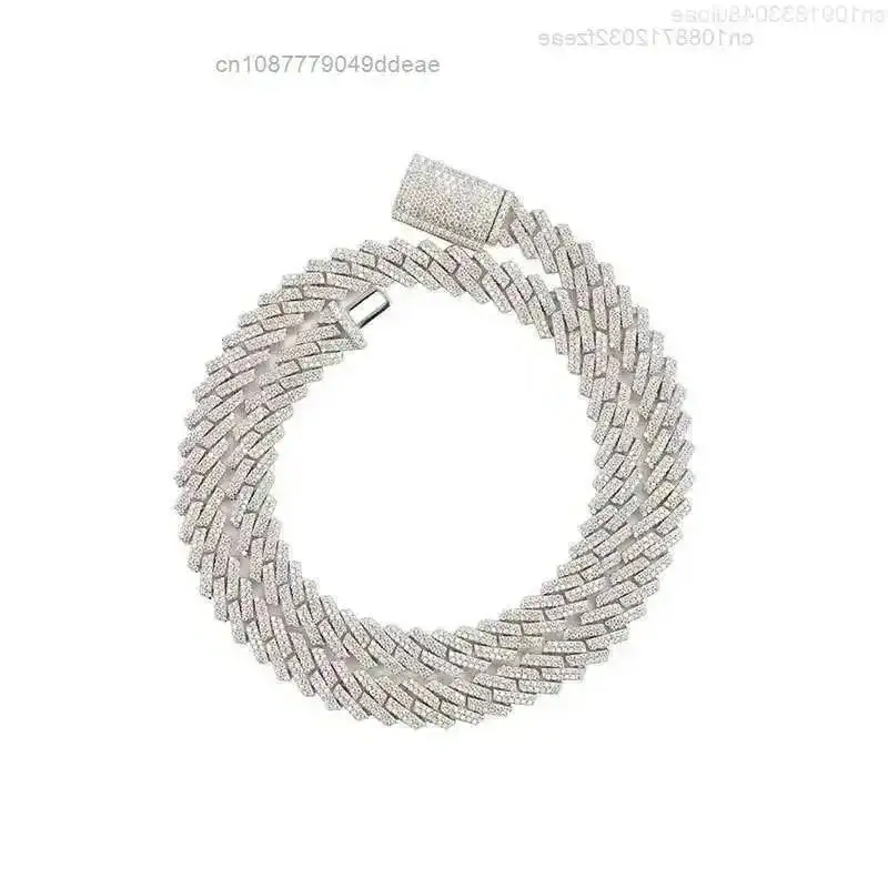 

Real Gold Plated 8mm Cuban Link Chains Hip Hop Jewelry 925 Silver Moissanite Cuban Necklaces bracelets