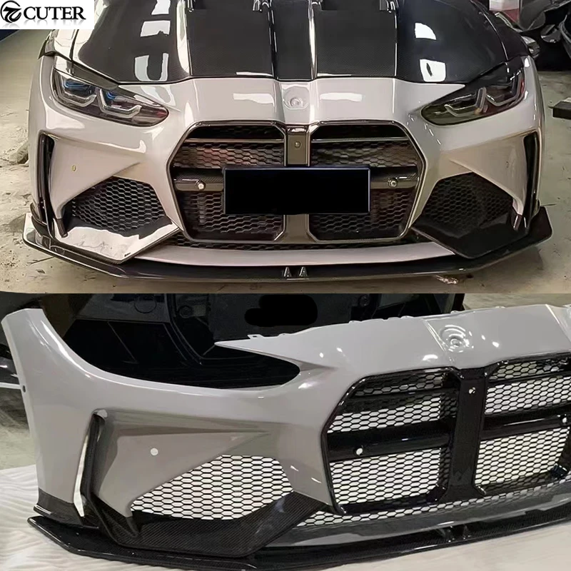 

G80 M3 G82 M4 ADRO Style Dry Carbon Fiber FRP Front Bumper With Front Lip Splitter for BMW G80 M3 G82 M4 2021