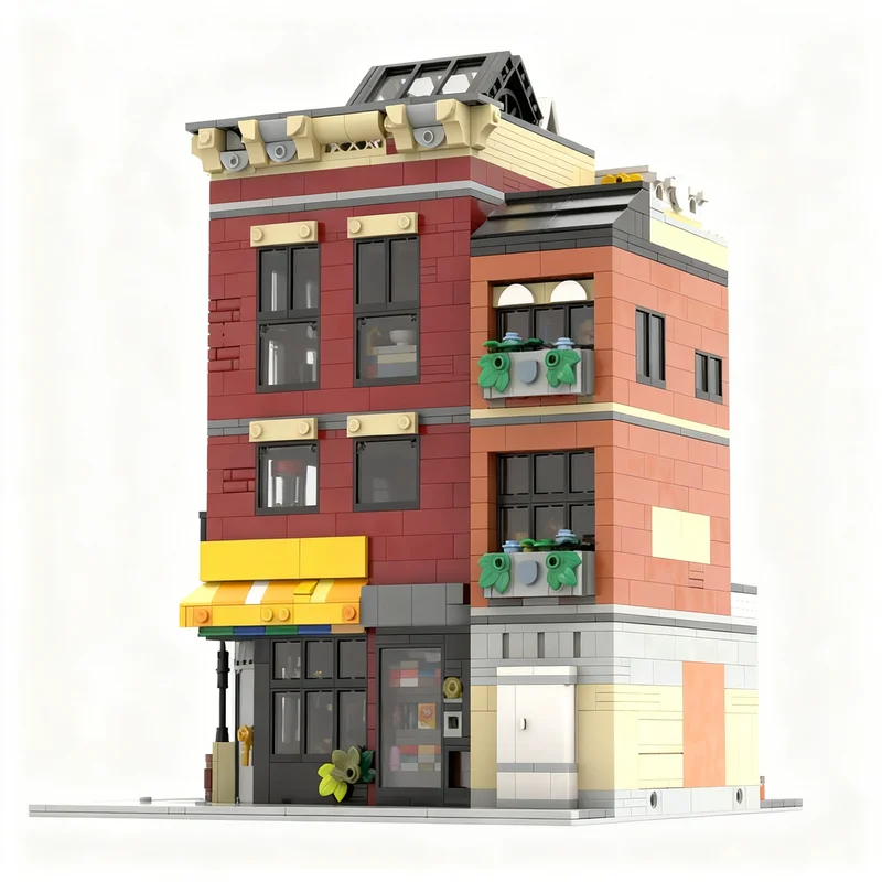 3211 個 MOC デリストアレストラン代替構築モジュラーストリートスケープモデルビルディングブロッククリスマスギフト建築おもちゃ