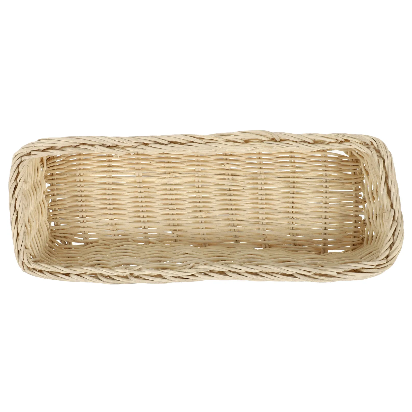 

Rattan Cutlery Basket Home Storage Narrow Woven Holder White Table Household Large Capacity Practical Use