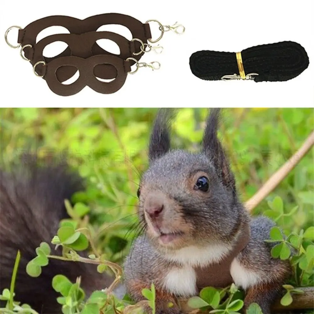 1SET PU Leather Hamster Chest Strap Small Squirrel Leash Traction Rope Pet Sugar Glider Guinea Pig Harness Anti Lost Rope