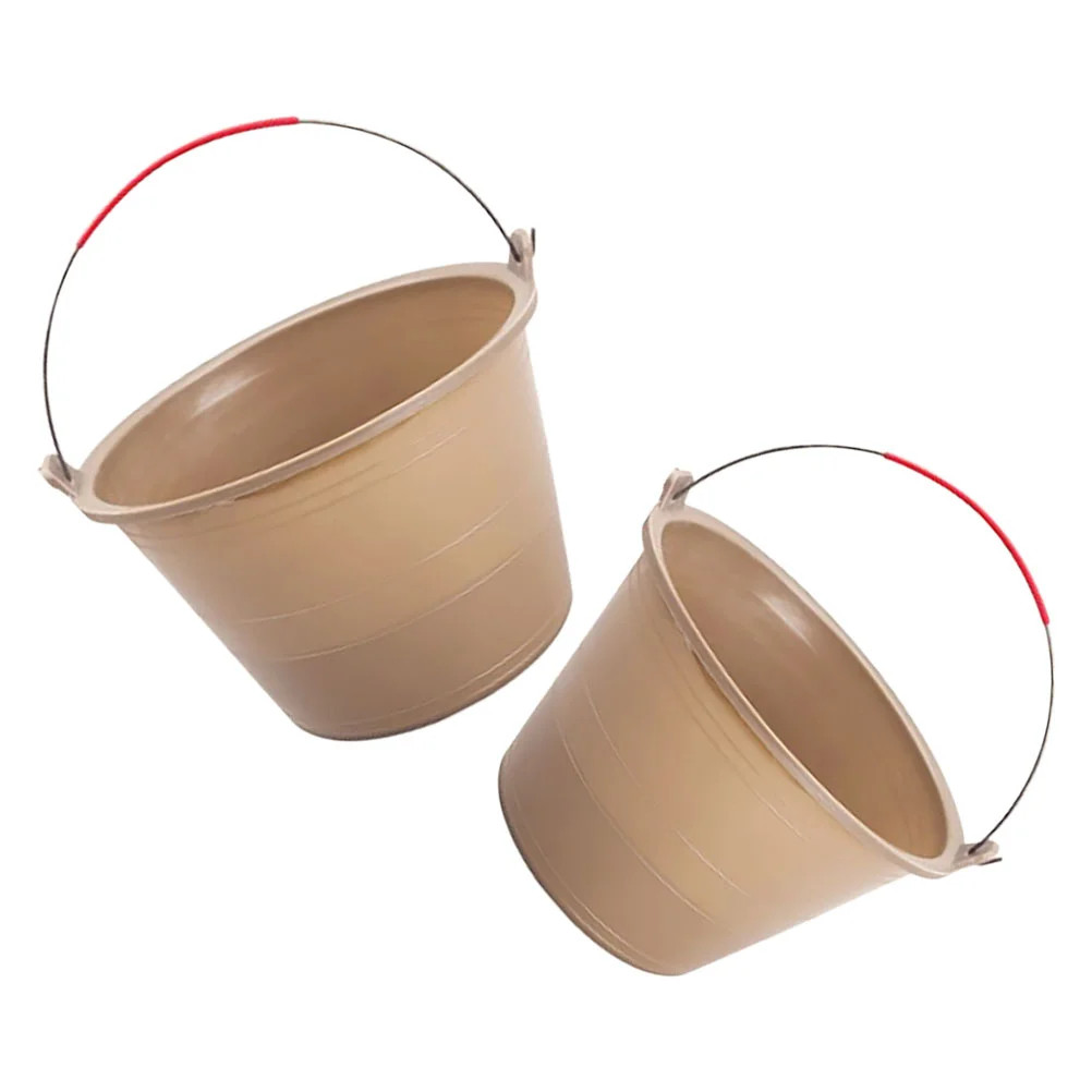 

2 Pcs Thickened Mud Bucket Industrial Pail Pot Cement Storage Construction Site Barrel