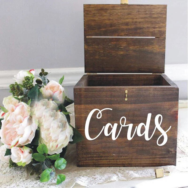 

Wedding Cards Vinyl Decal Gifts Box Sticker Wedding Reception Decoration Engagement Wedding Sign Murals Romantic Mariage Décor